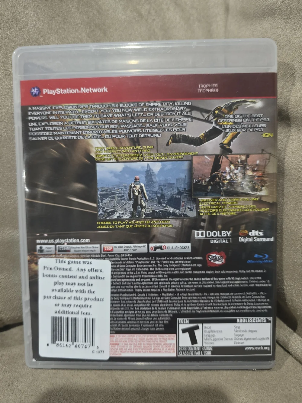 Playstation inFAMOUS PS3 Game